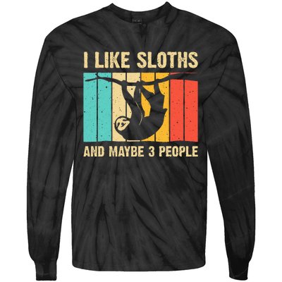 Funny Sloth Design For Sloth Lover  Introvert Tie-Dye Long Sleeve Shirt