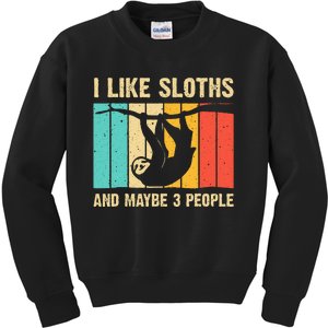 Funny Sloth Design For Sloth Lover  Introvert Kids Sweatshirt