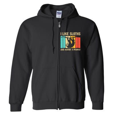 Funny Sloth Design For Sloth Lover  Introvert Full Zip Hoodie