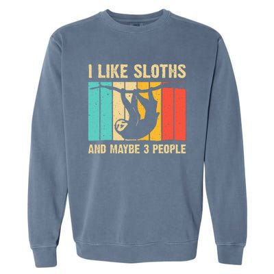 Funny Sloth Design For Sloth Lover  Introvert Garment-Dyed Sweatshirt