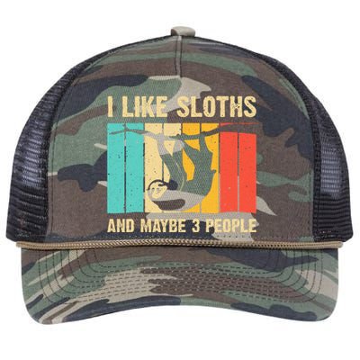 Funny Sloth Design For Sloth Lover  Introvert Retro Rope Trucker Hat Cap