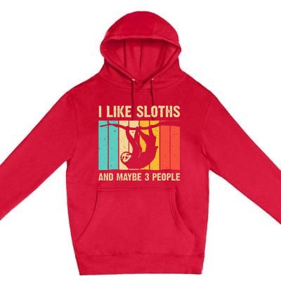 Funny Sloth Design For Sloth Lover  Introvert Premium Pullover Hoodie