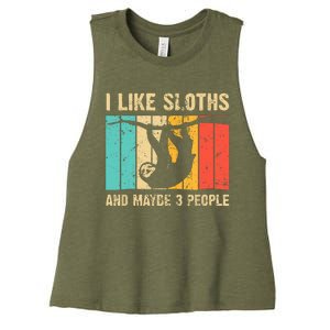 Funny Sloth Design For Sloth Lover Introvert Women's Racerback Cropped Tank