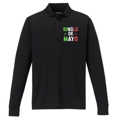 Funny Single De Mayo Joke Cinco De O Mexican Flag Cute Gift Performance Long Sleeve Polo