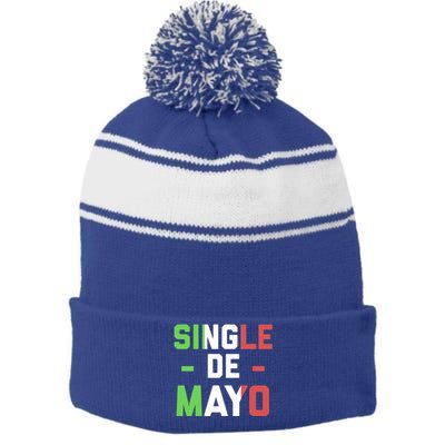 Funny Single De Mayo Joke Cinco De O Mexican Flag Cute Gift Stripe Pom Pom Beanie