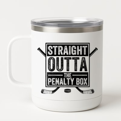 Funny Sports Design Hockey Penalty Box Gift 12 oz Stainless Steel Tumbler Cup