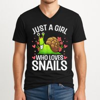 Funny Snail Design For Snail Lover V-Neck T-Shirt