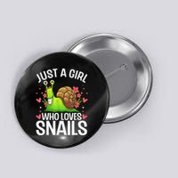Funny Snail Design For Snail Lover Button