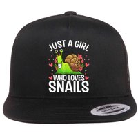 Funny Snail Design For Snail Lover Flatbill Hat