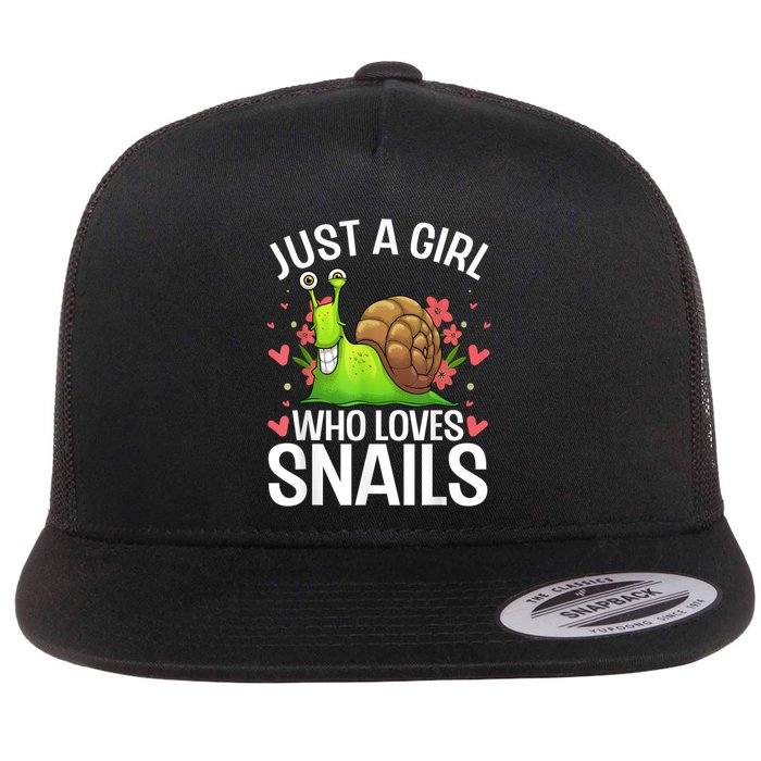 Funny Snail Design For Snail Lover Flatbill Hat