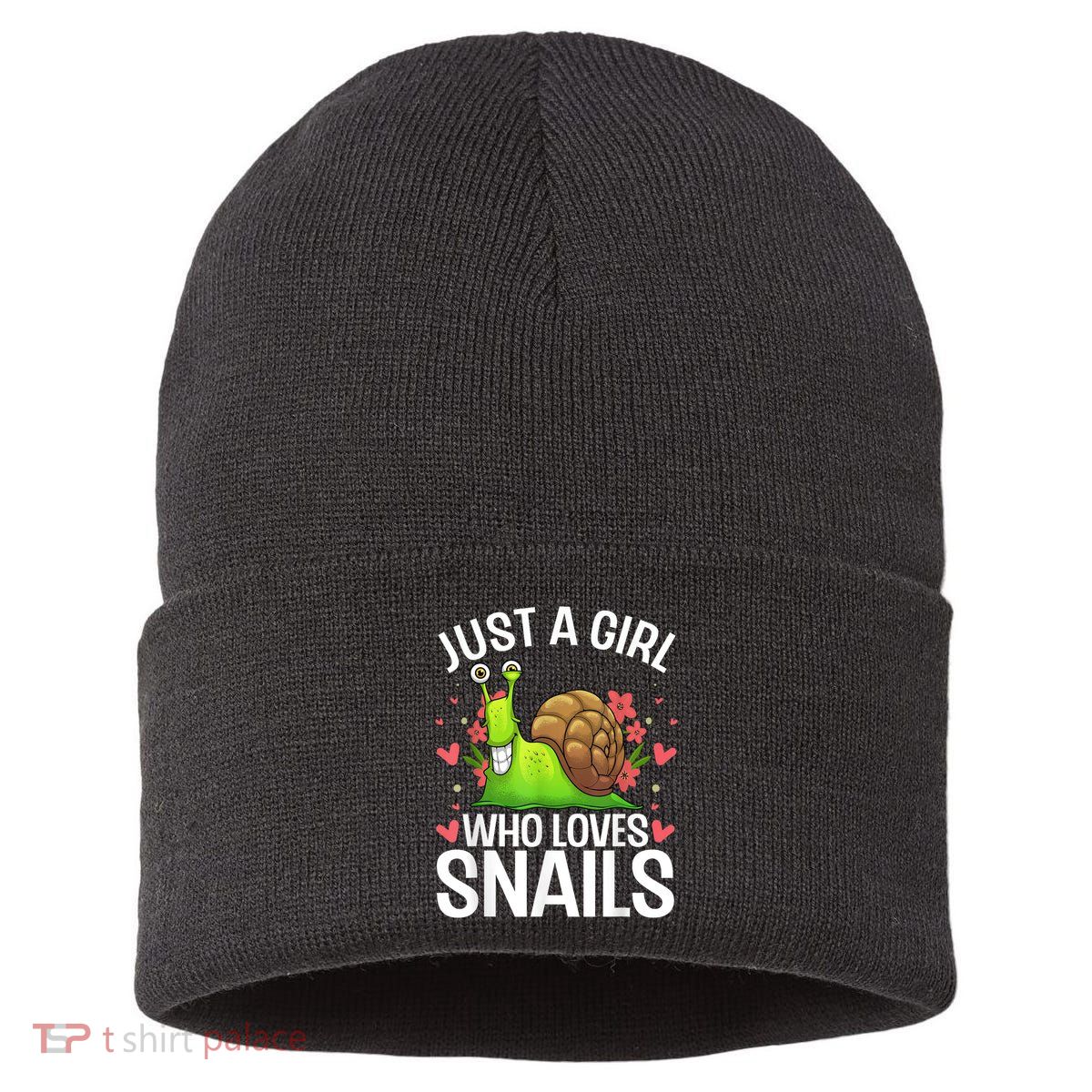 Funny Snail Design For Snail Lover Sustainable Knit Beanie