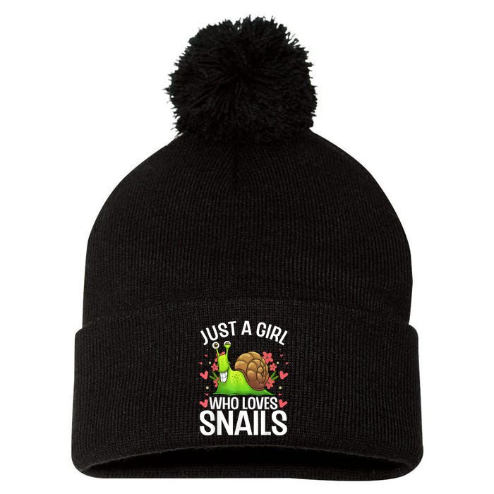 Funny Snail Design For Snail Lover Pom Pom 12in Knit Beanie