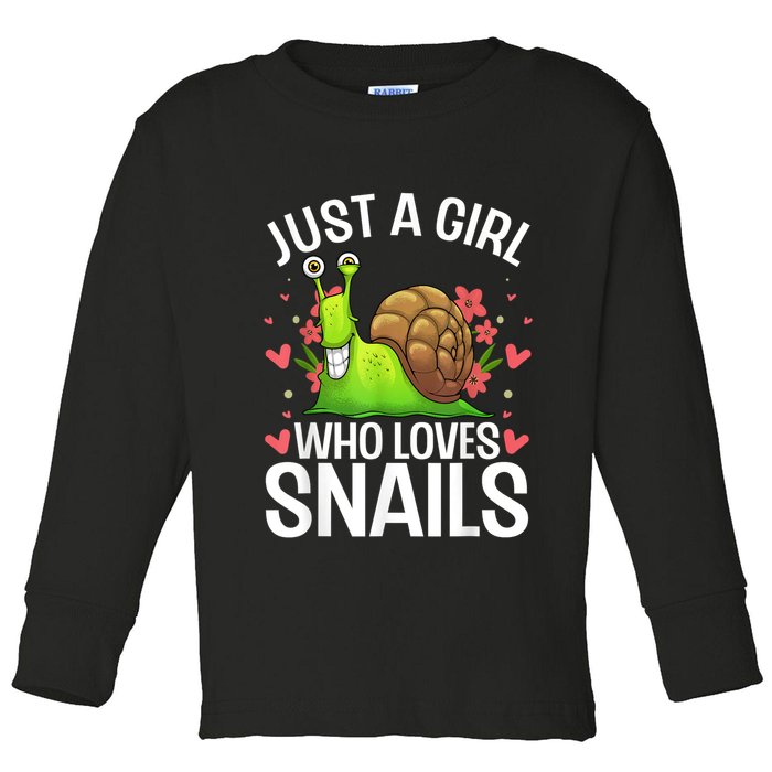 Funny Snail Design For Snail Lover Toddler Long Sleeve Shirt