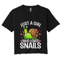 Funny Snail Design For Snail Lover Crop Top