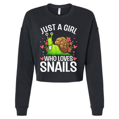 Funny Snail Design For Snail Lover Cropped Pullover Crew