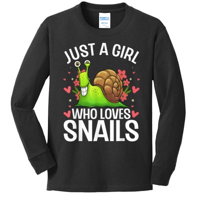 Funny Snail Design For Snail Lover Kids Long Sleeve Shirt