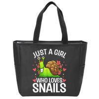 Funny Snail Design For Snail Lover Zip Tote Bag