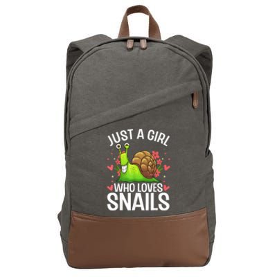 Funny Snail Design For Snail Lover Cotton Canvas Backpack