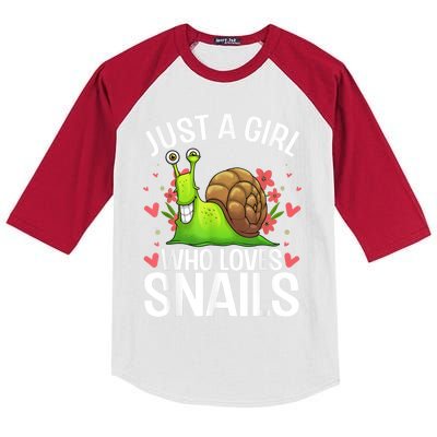 Funny Snail Design For Snail Lover Kids Colorblock Raglan Jersey