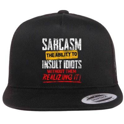 Funny Sarcasm Definition Flat Bill Trucker Hat