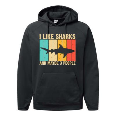 Funny Shark Design For Animal Shark Stuff Performance Fleece Hoodie