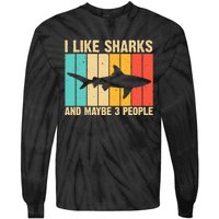 Funny Shark Design For Animal Shark Stuff Tie-Dye Long Sleeve Shirt