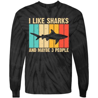 Funny Shark Design For Animal Shark Stuff Tie-Dye Long Sleeve Shirt