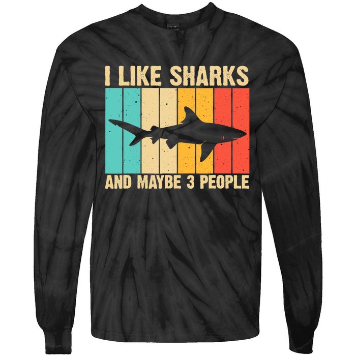 Funny Shark Design For Animal Shark Stuff Tie-Dye Long Sleeve Shirt