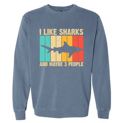 Funny Shark Design For Animal Shark Stuff Garment-Dyed Sweatshirt