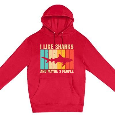 Funny Shark Design For Animal Shark Stuff Premium Pullover Hoodie