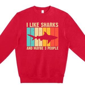 Funny Shark Design For Animal Shark Stuff Premium Crewneck Sweatshirt