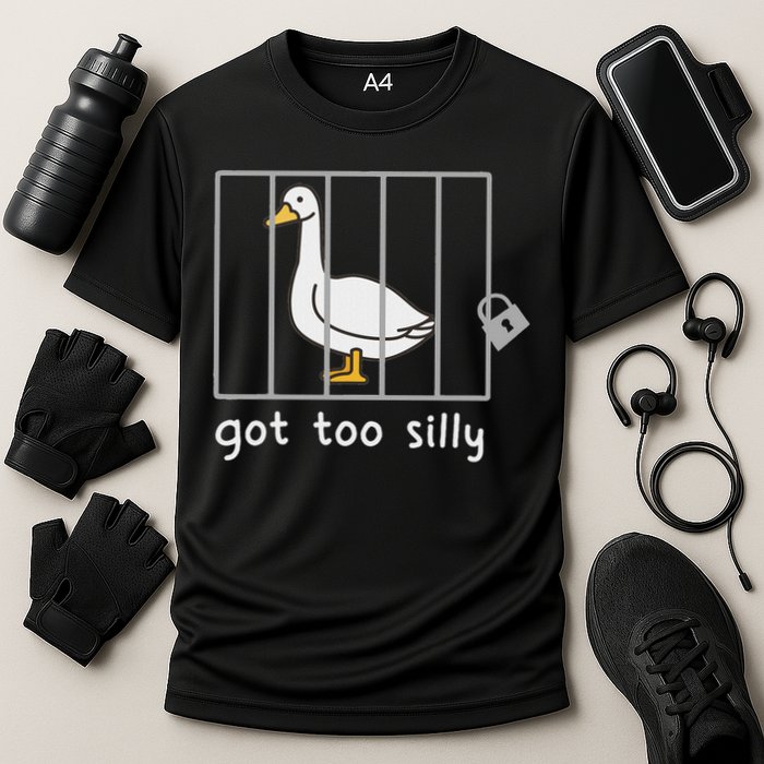 Funny Saying Duck Go To Silly Goose In Jail Cooling Performance Crew T-Shirt