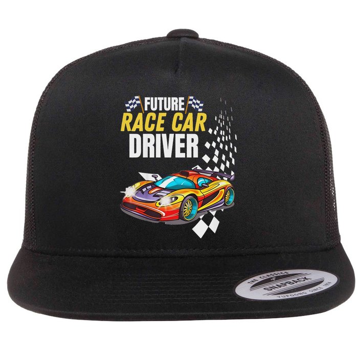Funny Sarcastic Design Future Race Car Driver Flat Bill Trucker Hat