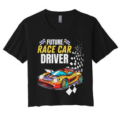 Funny Sarcastic Design Future Race Car Driver Women's Crop Top Tee