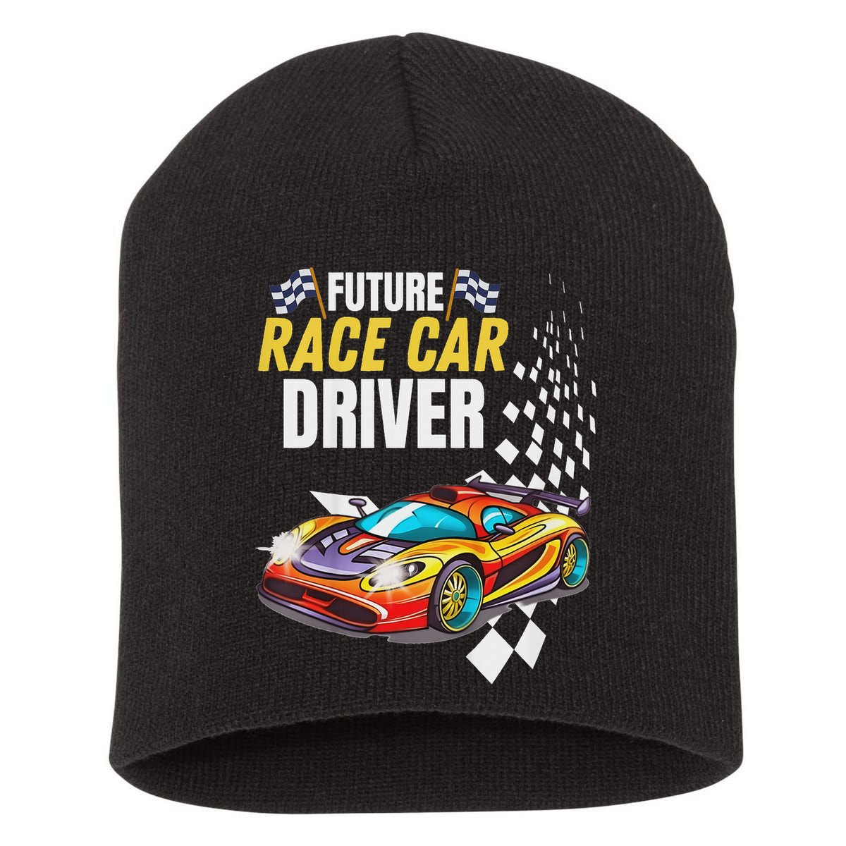Funny Sarcastic Design Future Race Car Driver Short Acrylic Beanie