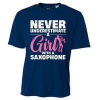 Funny Saxophone Design For Girl Women Saxophonist Sax Lover Cooling Performance Crew T-Shirt