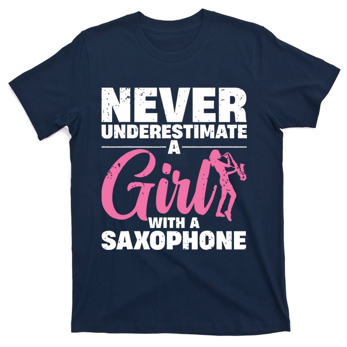 Funny Saxophone Design For Girl Women Saxophonist Sax Lover T-Shirt