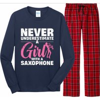 Funny Saxophone Design For Girl Women Saxophonist Sax Lover Long Sleeve Pajama Set