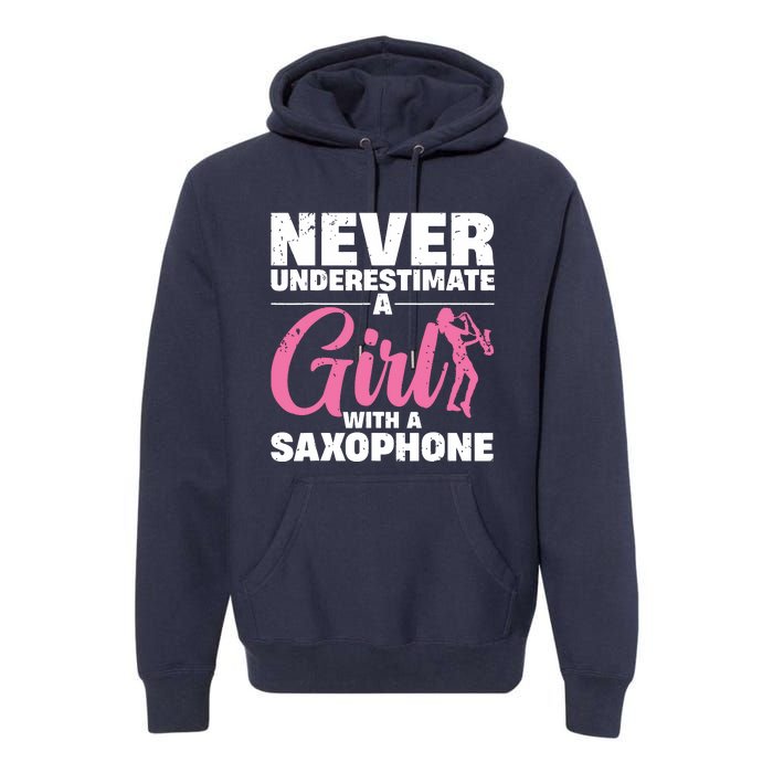 Funny Saxophone Design For Girl Women Saxophonist Sax Lover Premium Hoodie