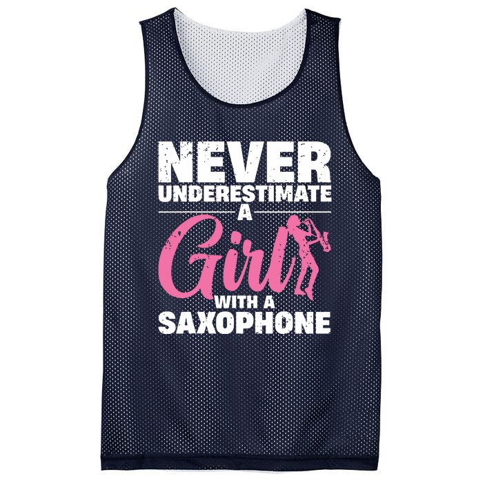 Funny Saxophone Design For Girl Women Saxophonist Sax Lover Mesh Reversible Basketball Jersey Tank