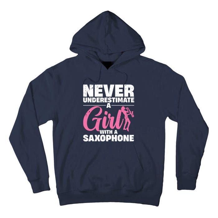 Funny Saxophone Design For Girl Women Saxophonist Sax Lover Tall Hoodie