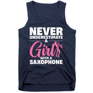 Funny Saxophone Design For Girl Women Saxophonist Sax Lover Tank Top