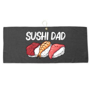 Funny Sushi Design For Dad Father Japanese Sushi Lovers Cute Gift Large Microfiber Waffle Golf Towel