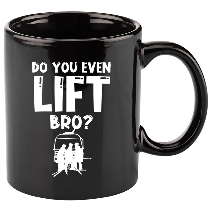 Funny Ski Do You Even Lift Snowboard Skiing 11oz C Handle Ceramic Mug