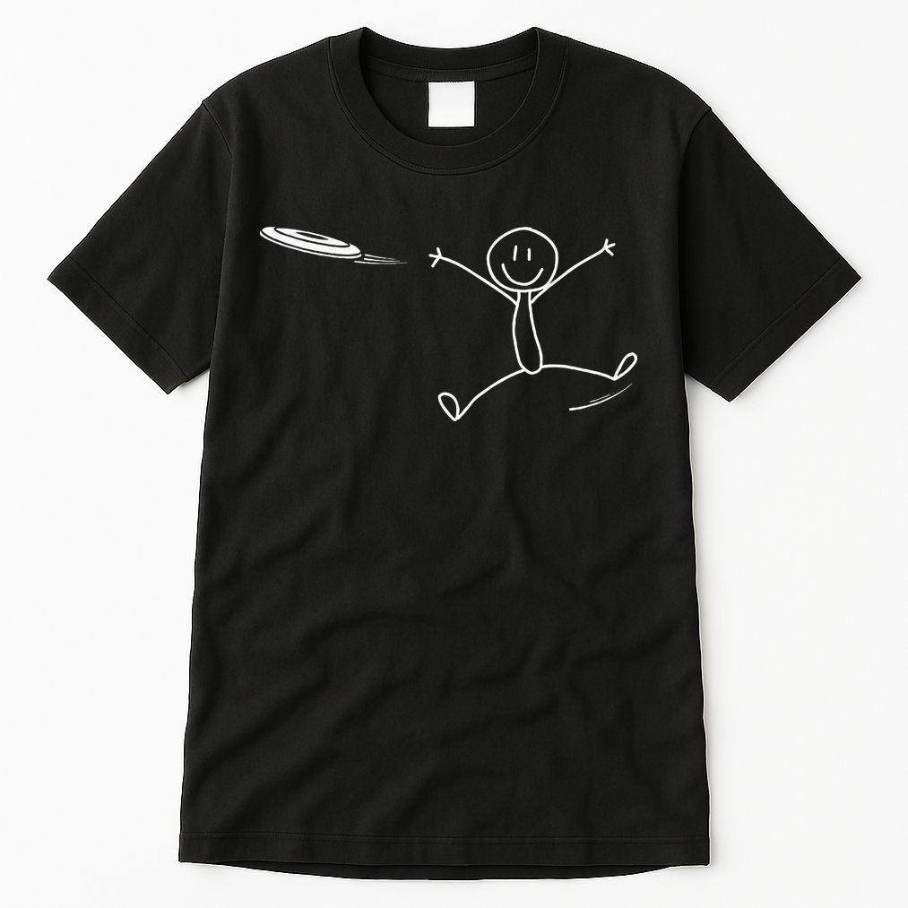 Frisbee Stickman Disc Golf Funny Ultimate Frisbee Game Tall T-Shirt