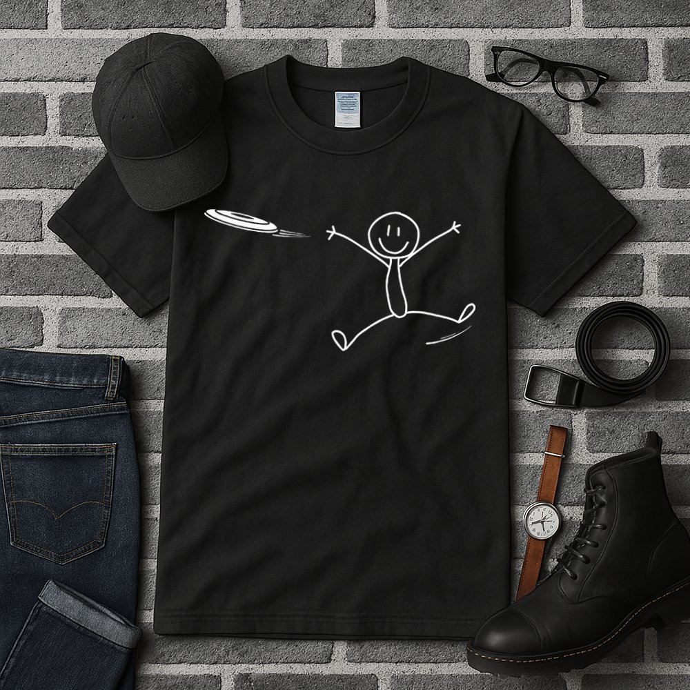 Frisbee Stickman Disc Golf Funny Ultimate Frisbee Game Tall T-Shirt
