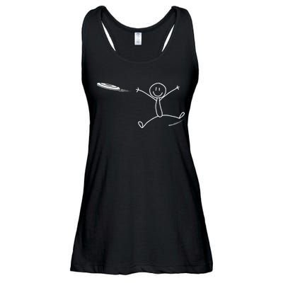 Frisbee Stickman Disc Golf Funny Ultimate Frisbee Game Ladies Essential Flowy Tank