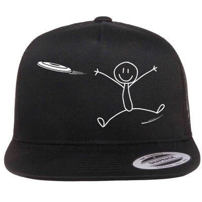 Frisbee Stickman Disc Golf Funny Ultimate Frisbee Game Flatbill Hat