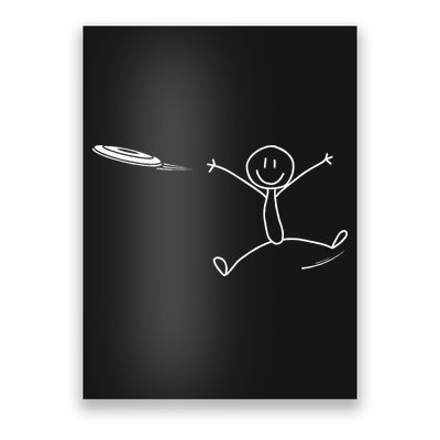 Frisbee Stickman Disc Golf Funny Ultimate Frisbee Game Poster
