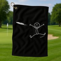 Frisbee Stickman Disc Golf Funny Ultimate Frisbee Game Golf Towel